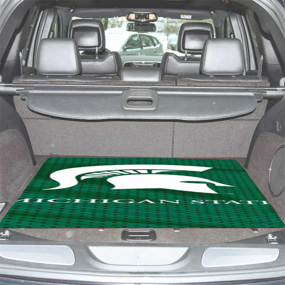 Michigan State Logo On Green Jersey Car Trunk Mat Non Slip