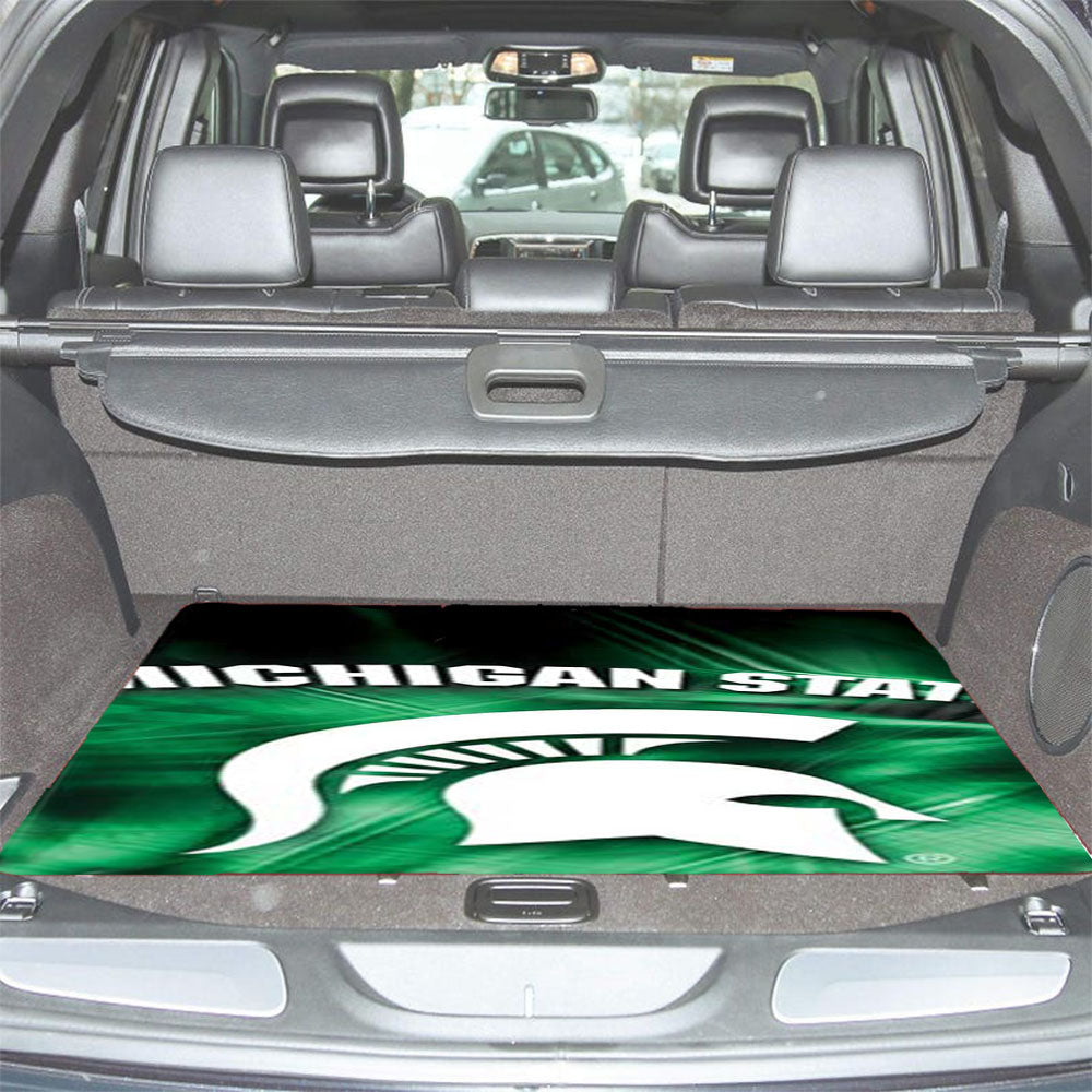Michigan State Misty Green Car Trunk Mat Non Slip