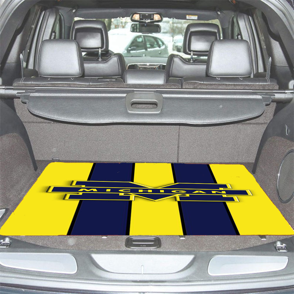 Michigan University Wolverines Stripe Logo Car Trunk Mat Non Slip