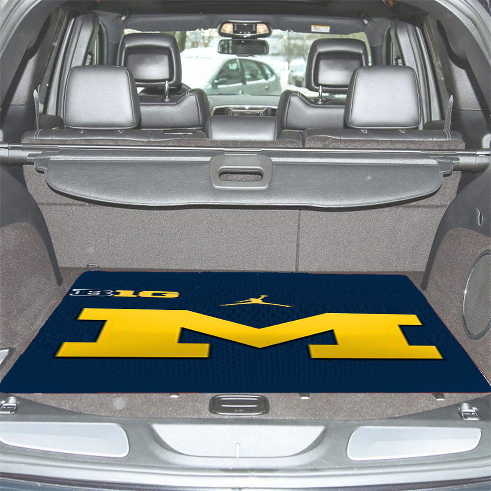 Michigan Wolverines Blue Logo Car Trunk Mat Non Slip