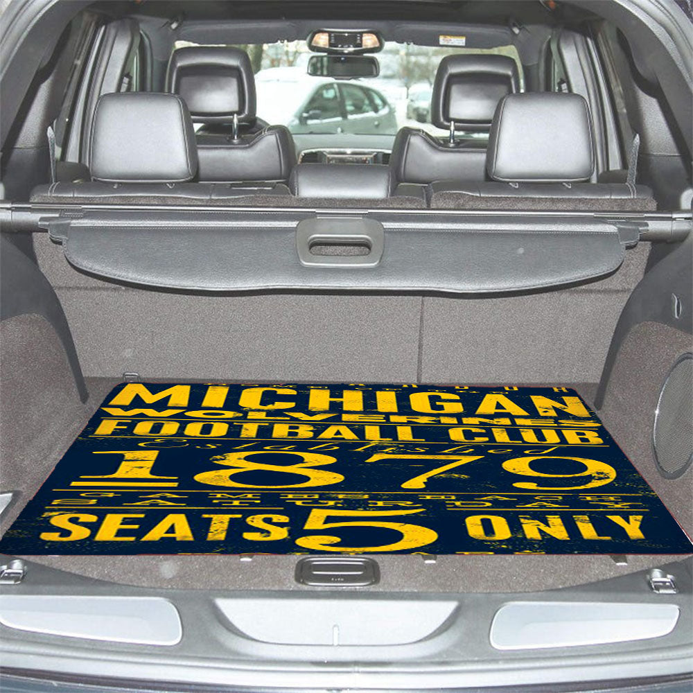 Michigan Wolverines Football Club Art Font Car Trunk Mat Non Slip