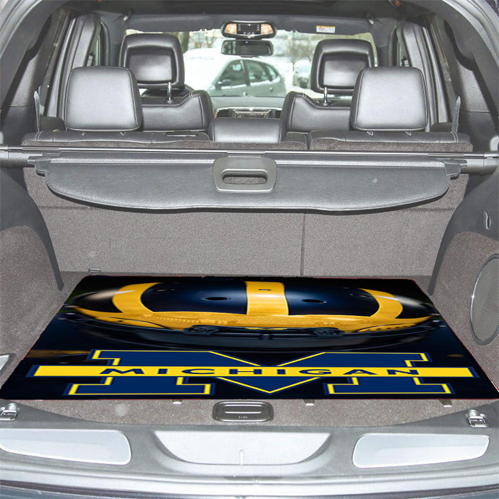 Michigan Wolverines Helmet Car Trunk Mat Non Slip