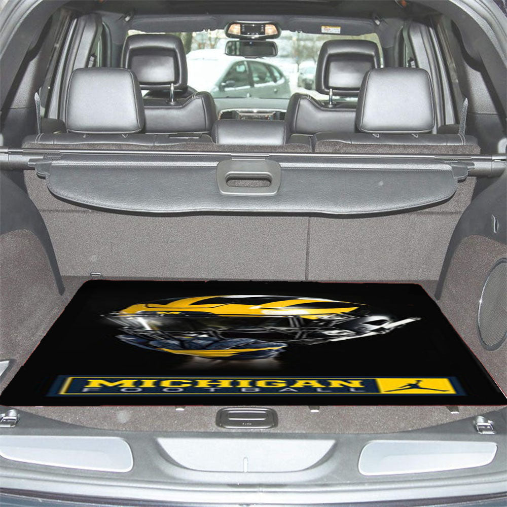 Michigan Wolverines Helmet 2 Car Trunk Mat Non Slip
