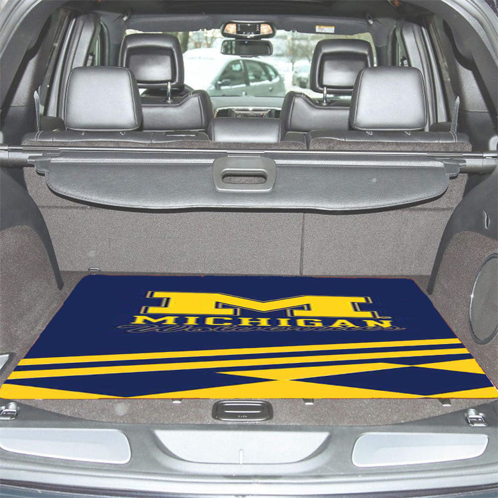Michigan Wolverines Logo Blue Yellow Car Trunk Mat Non Slip