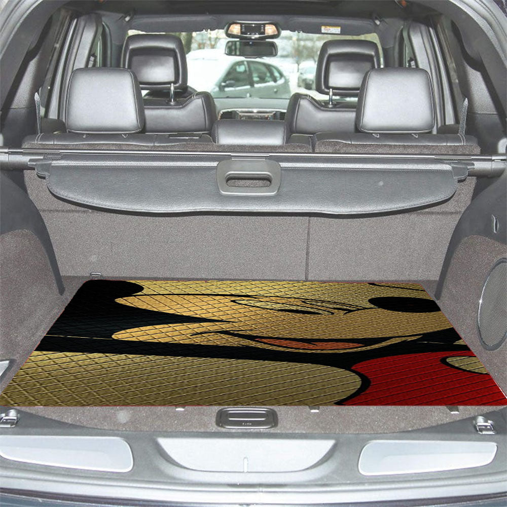 Mickey Mouse Gold Texture Car Trunk Mat Non Slip