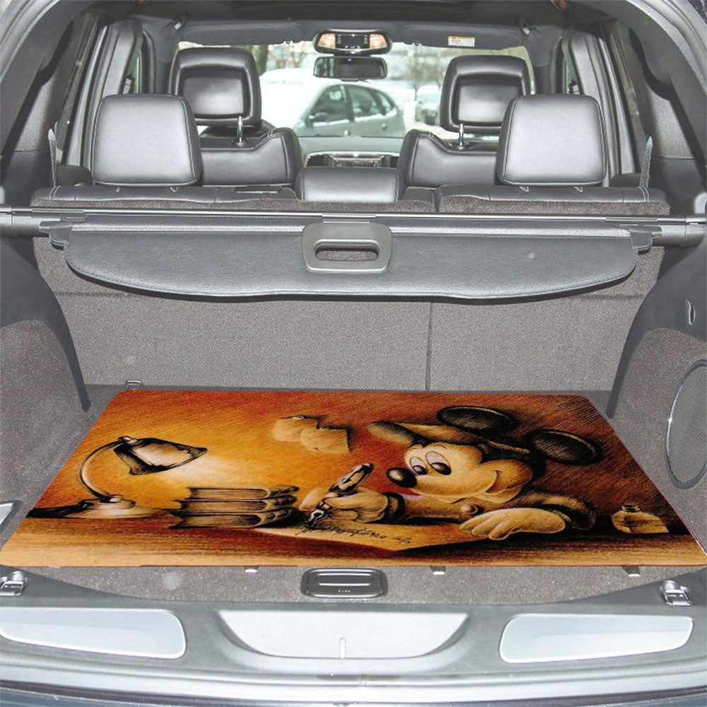 Mickey Mouse Sketch Car Trunk Mat Non Slip