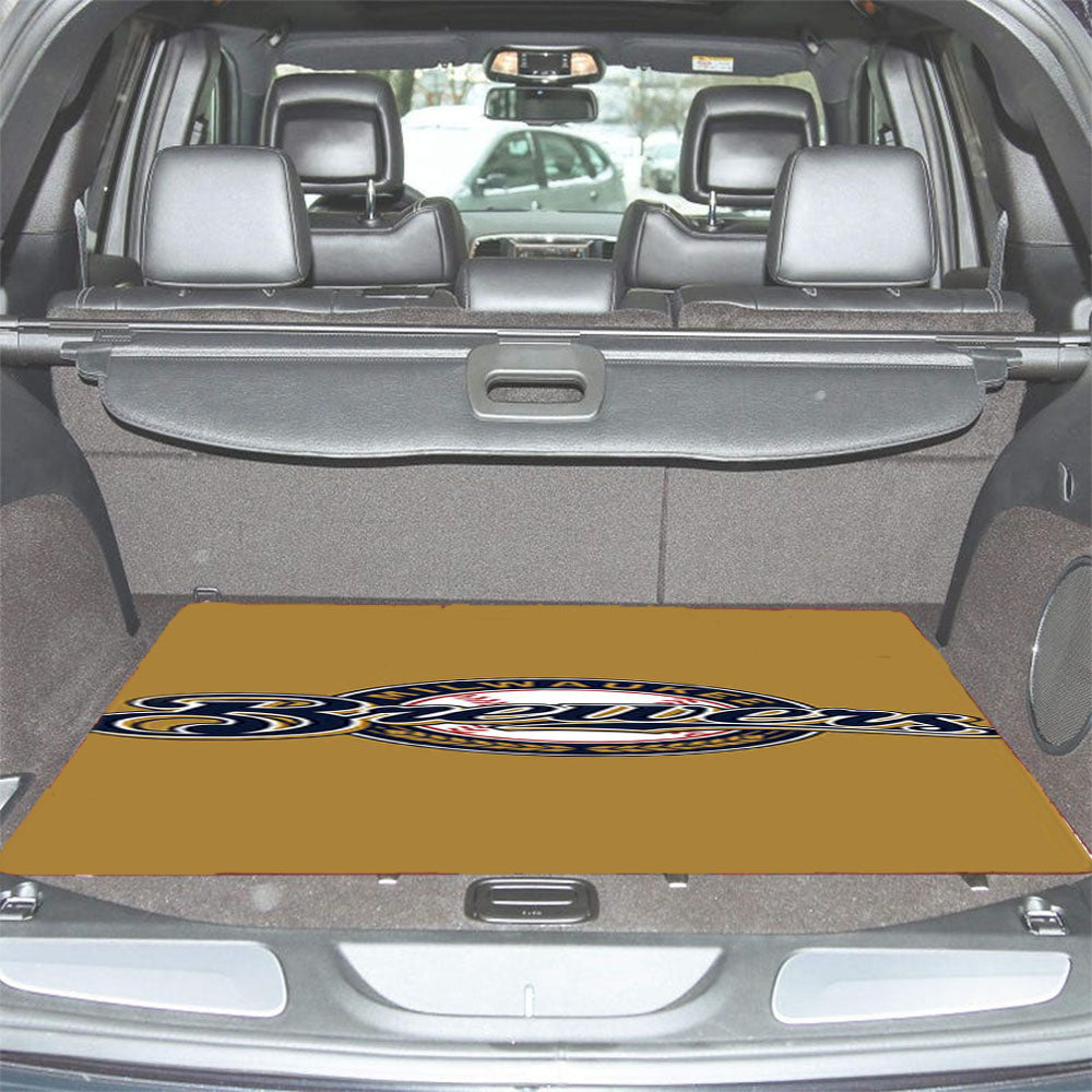 Milwakee Brewers Baseball Logo Brown Car Trunk Mat Non Slip