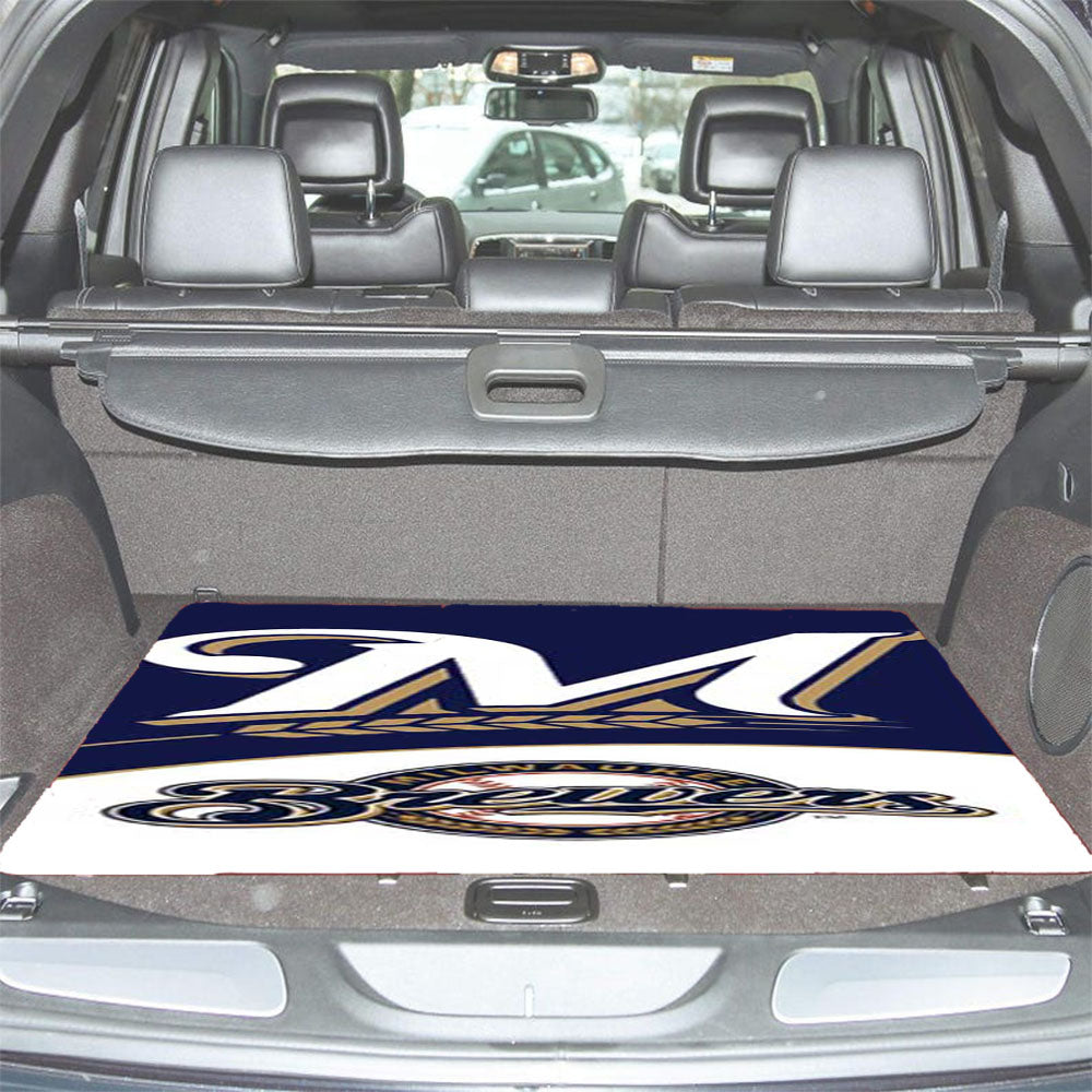 Milwaukee Brewers Blue Wht Car Trunk Mat Non Slip