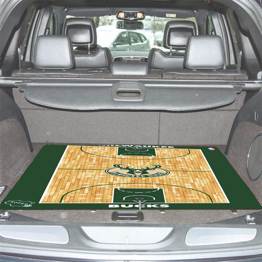 Milwaukee Bucks Basketball Court Car Trunk Mat Non Slip