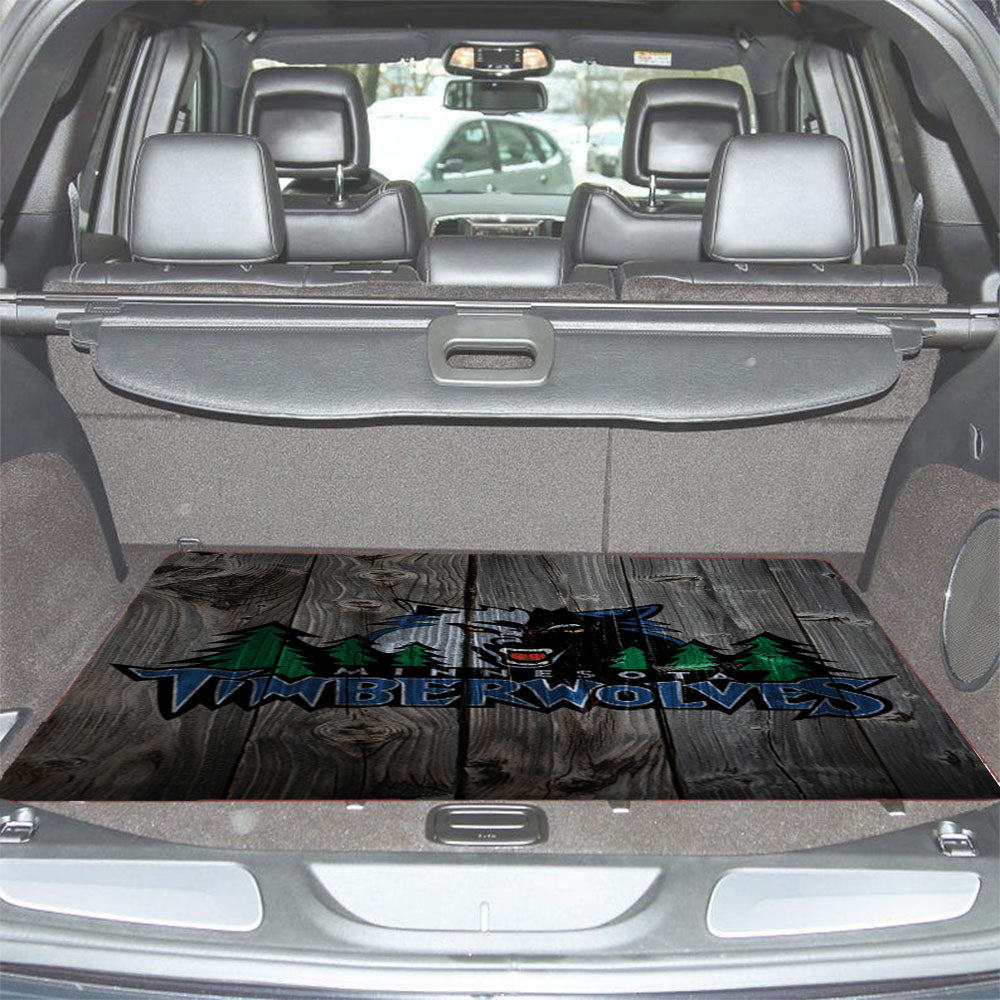 Minnesota Timberwolves Grey Wo Car Trunk Mat Non Slip