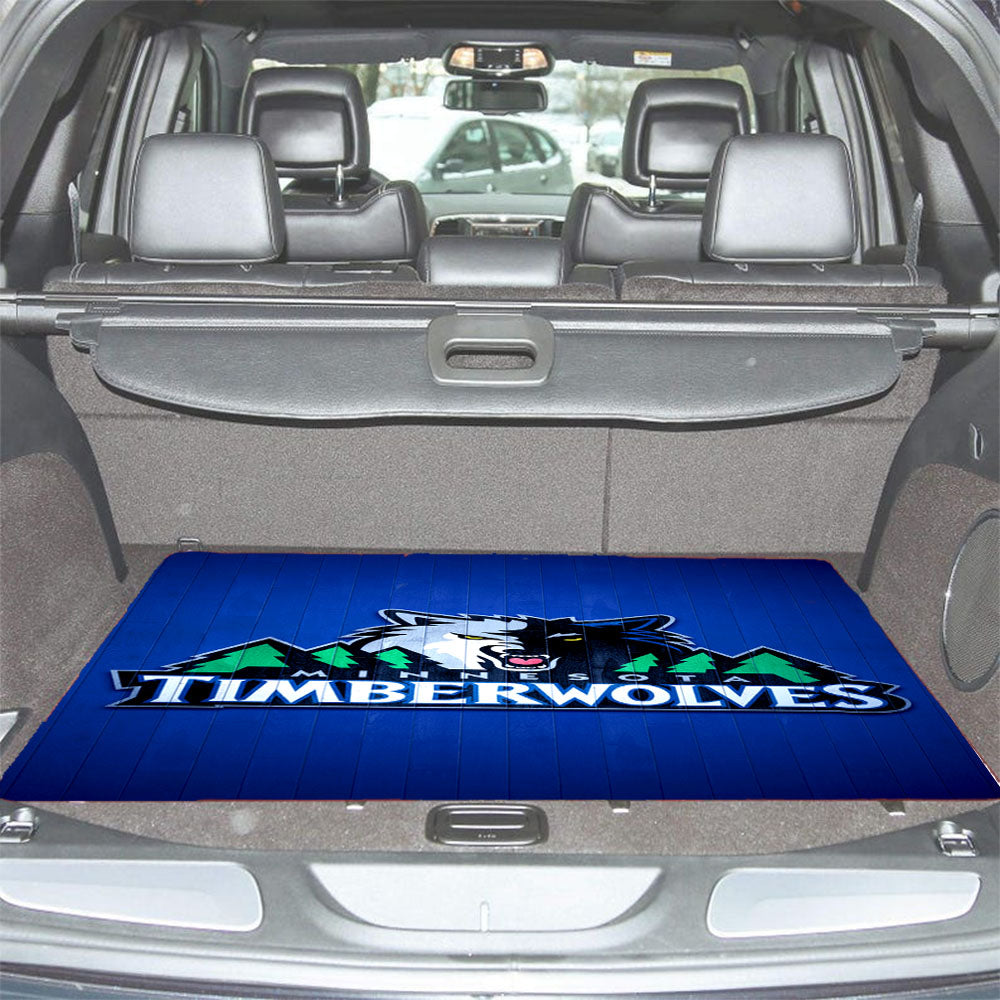 Minnesota Timberwolves Hardwood 2 Car Trunk Mat Non Slip