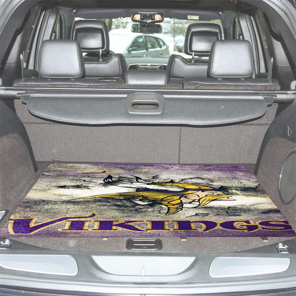 Minnesota Vikings Grunge Logo Car Trunk Mat Non Slip