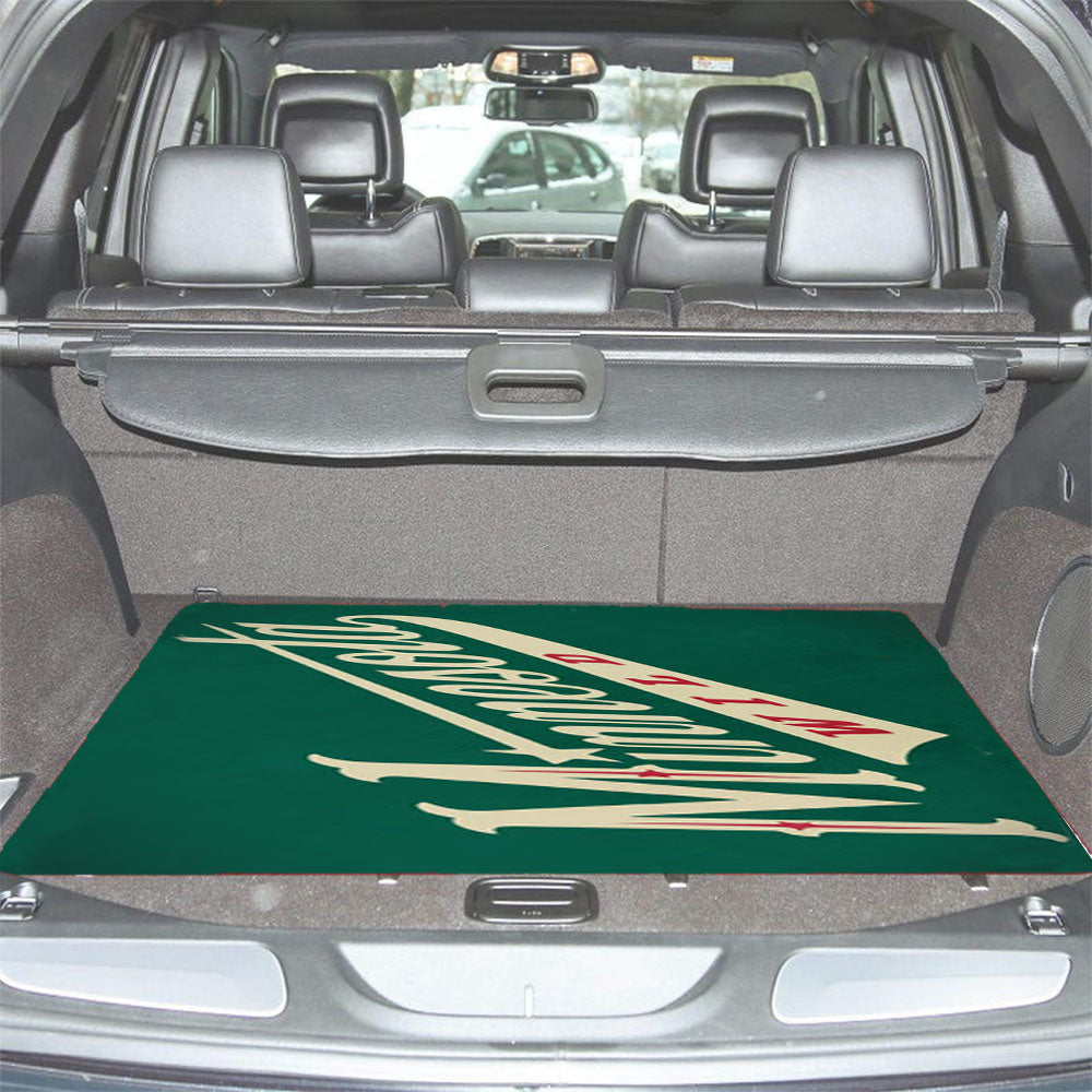 Minnesota Wild Text Car Trunk Mat Non Slip