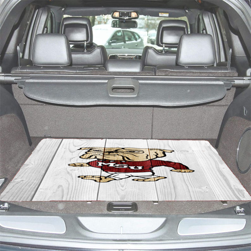 Mississippi University Logo White Wood Wallpaper Car Trunk Mat Non Slip