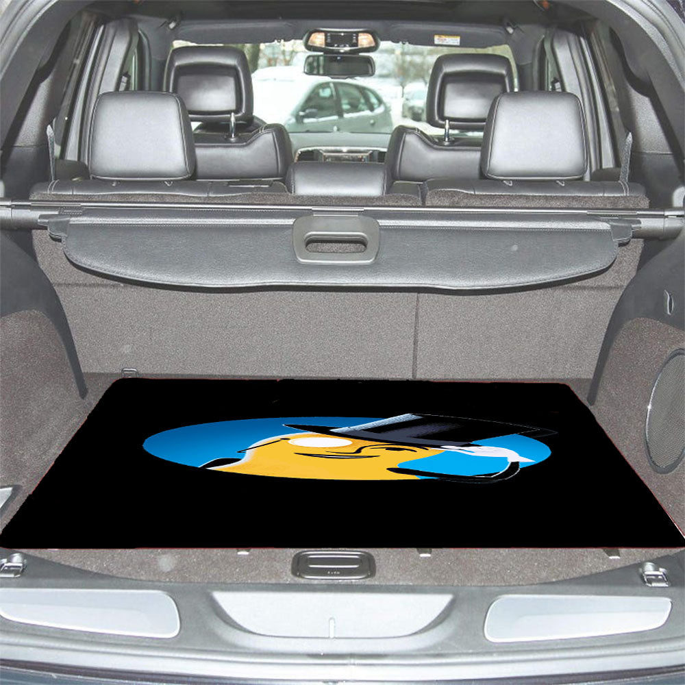Mr Peanuts Cartoon On Black Car Trunk Mat Non Slip