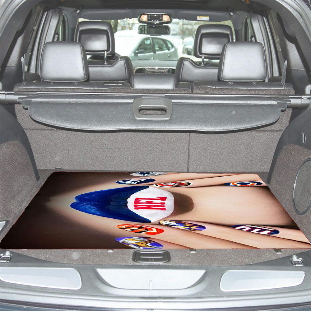 Nail Art Nfl Super Bowl Car Trunk Mat Non Slip