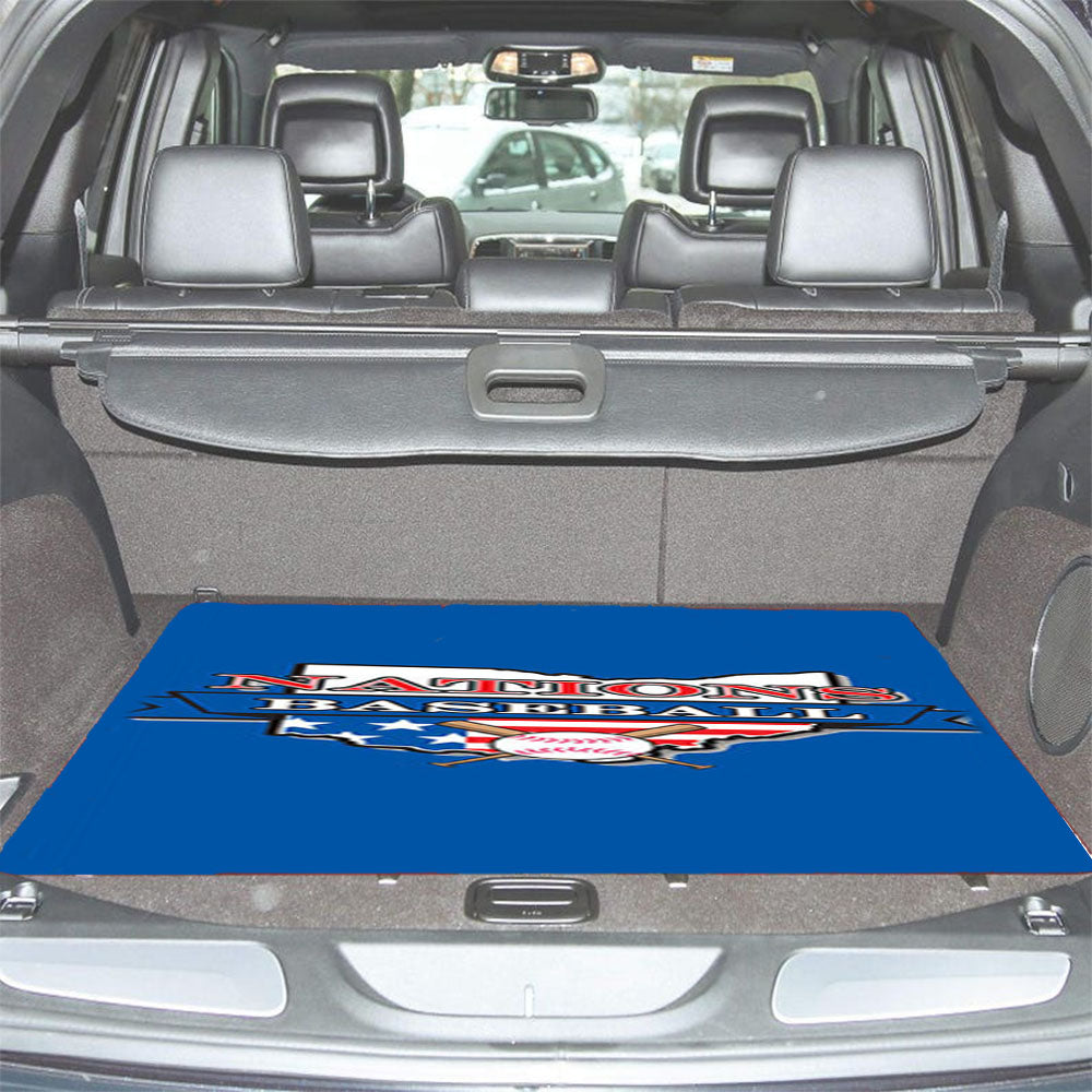 Nations Baseball Logo Blue Car Trunk Mat Non Slip