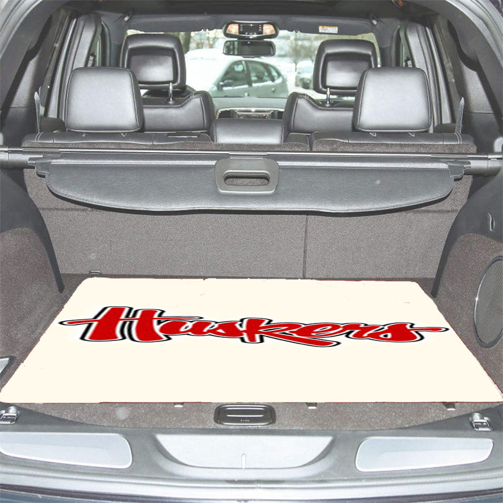 Nebraska Cornhuskers White Car Trunk Mat Non Slip