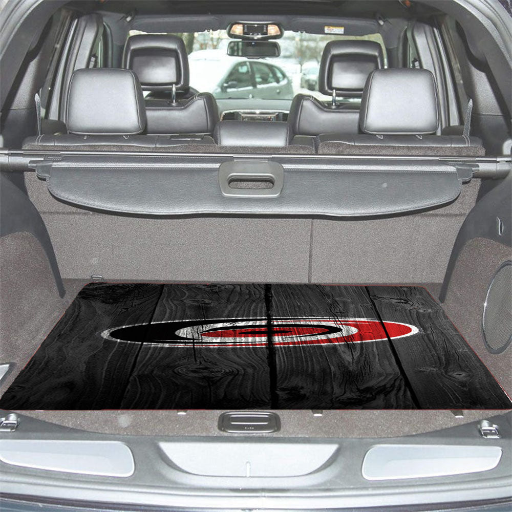 New Carolina Hurricanes Nhl Logo Dark Wood Wallpaper Car Trunk Mat Non Slip