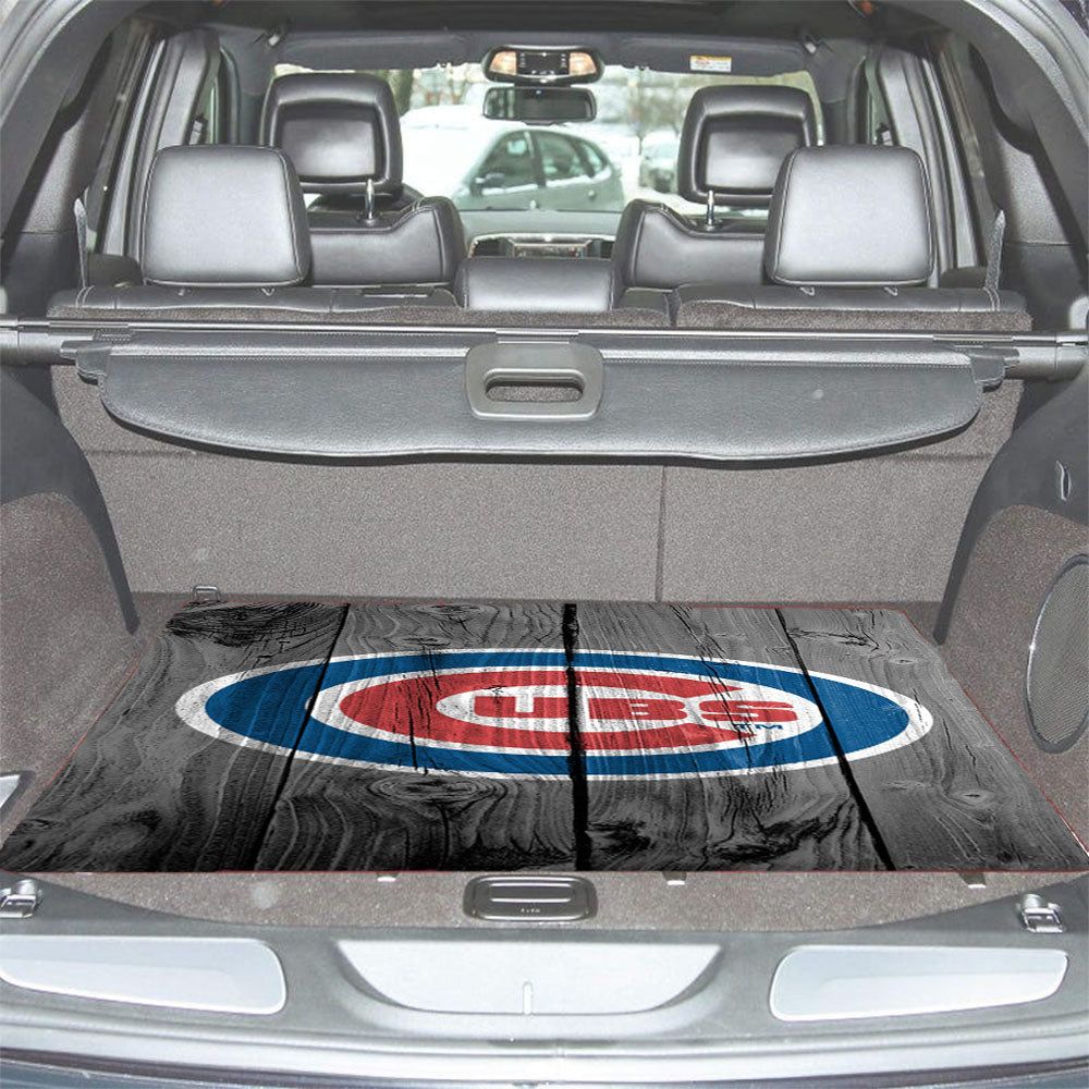 New Chicago Cubs Mlb Logo Dark Wood Wallpaper Car Trunk Mat Non Slip