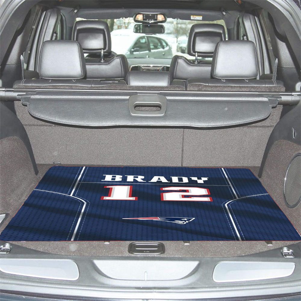 New England Patriots Brady Jersey Car Trunk Mat Non Slip