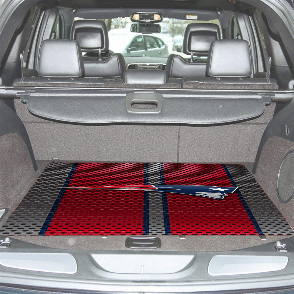 New England Patriots Carbon Fiber Logo Car Trunk Mat Non Slip