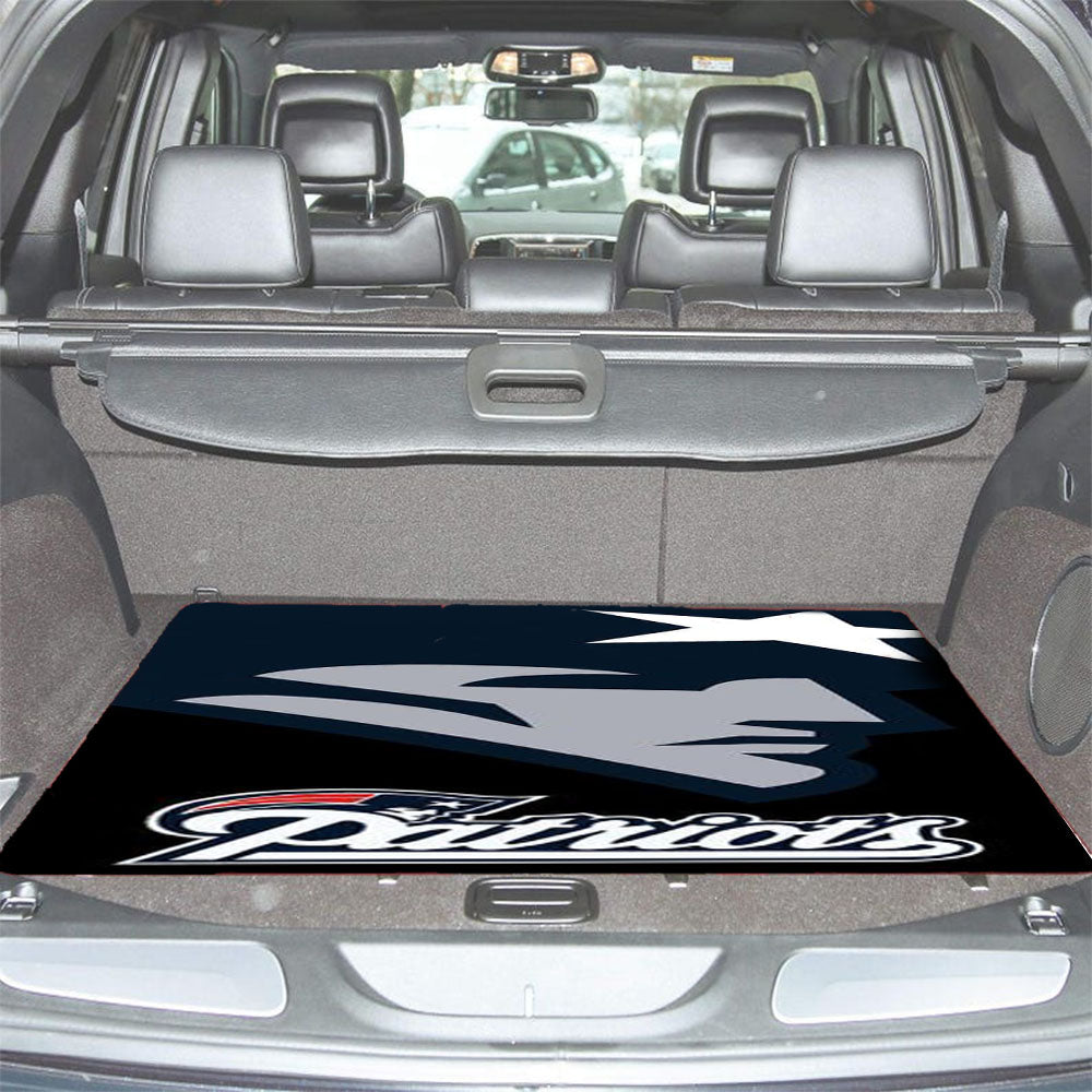 New England Patriots Logo Black Background Car Trunk Mat Non Slip