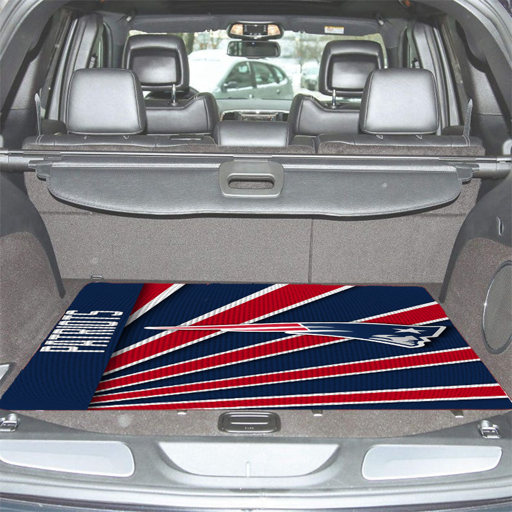 New England Patriots Stripe Wallpaper Car Trunk Mat Non Slip