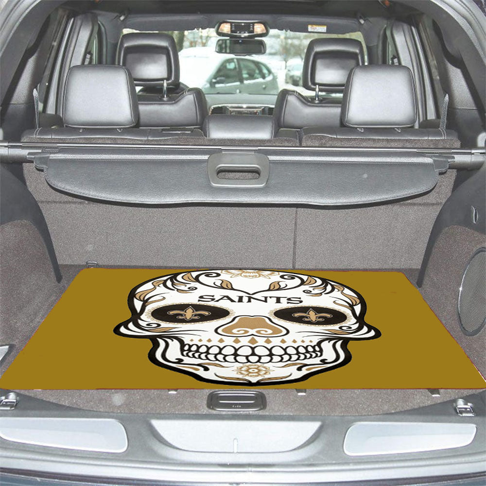 New Orleans Saints Skull Car Trunk Mat Non Slip