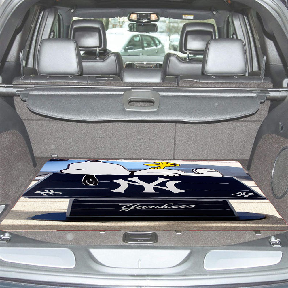 New York Yankees Logos And Uniforms Snoopy Car Trunk Mat Non Slip