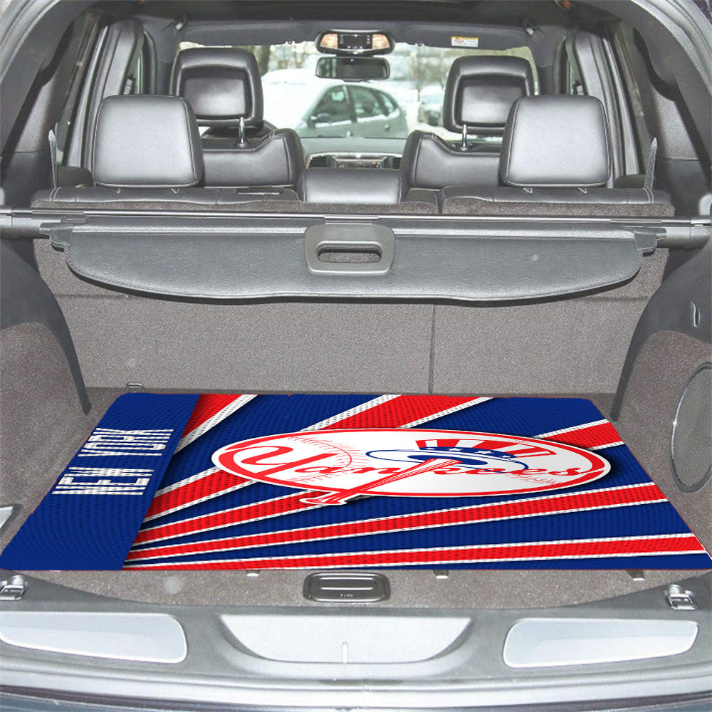 New York Yankees Stripe Wallpaper Car Trunk Mat Non Slip