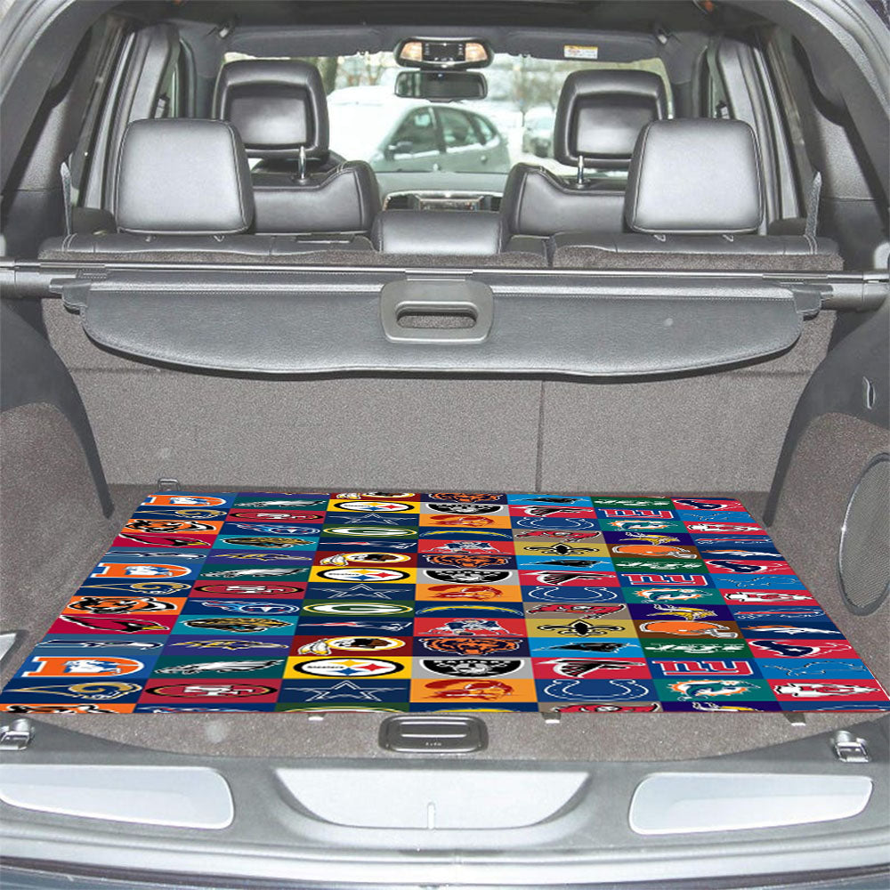 Nfl Teams Logo Collage Collection Car Trunk Mat Non Slip