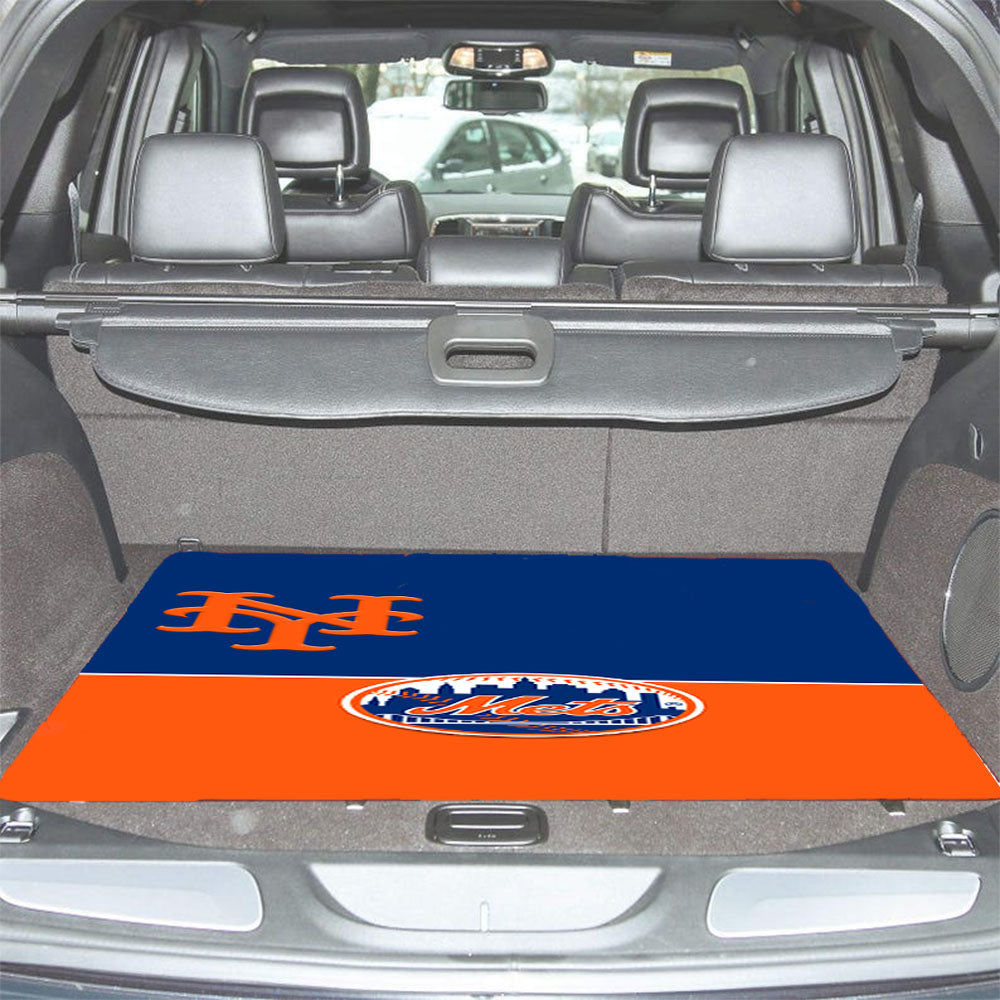 Ny Mets Minimalist Wallpaper Car Trunk Mat Non Slip