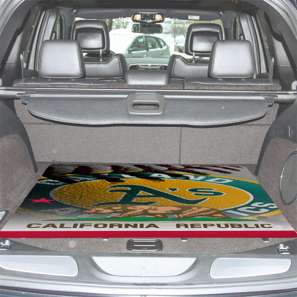 Oakland Athletics Logo California Republic Car Trunk Mat Non Slip