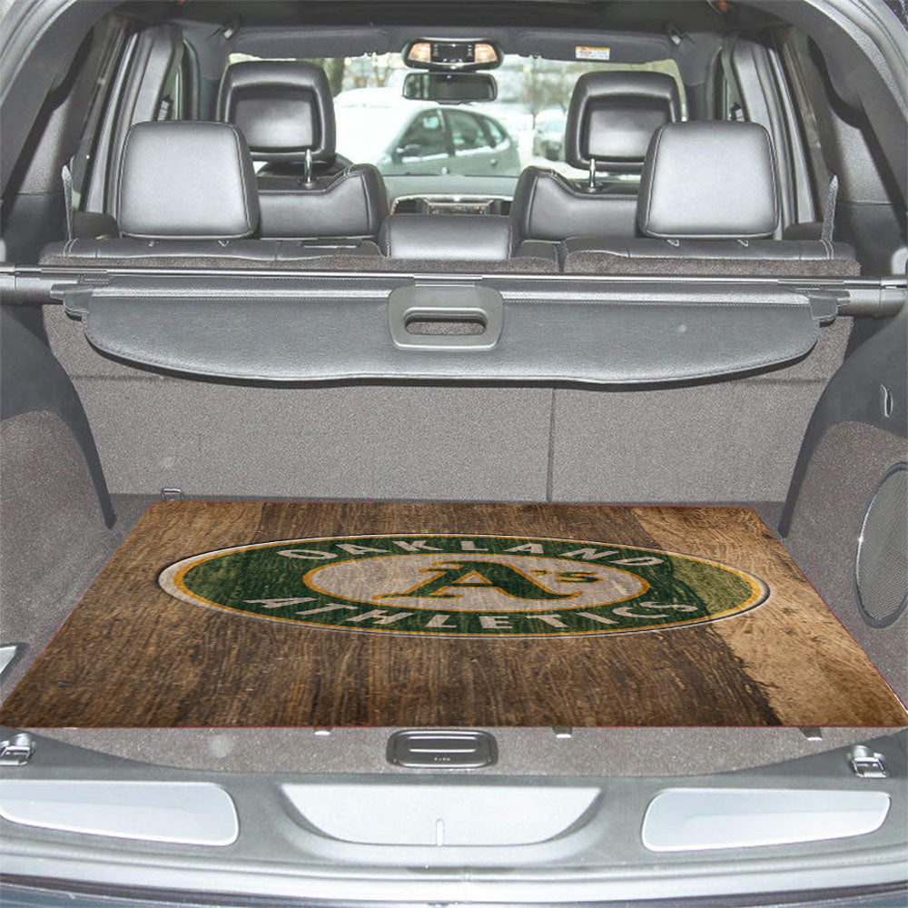 Oakland Athletics Logo Wood Car Trunk Mat Non Slip