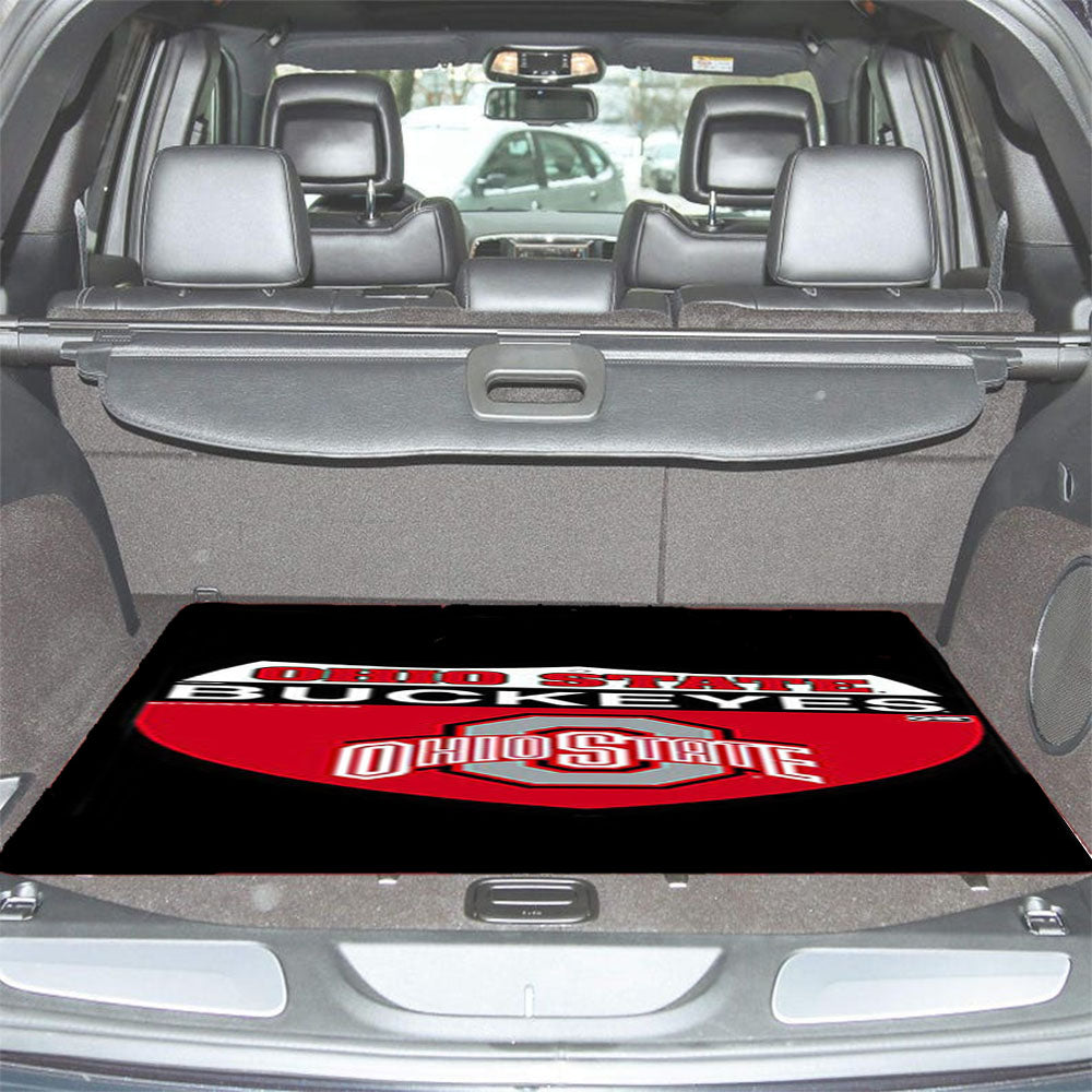Ohio State Buckeyes Logo Black Car Trunk Mat Non Slip