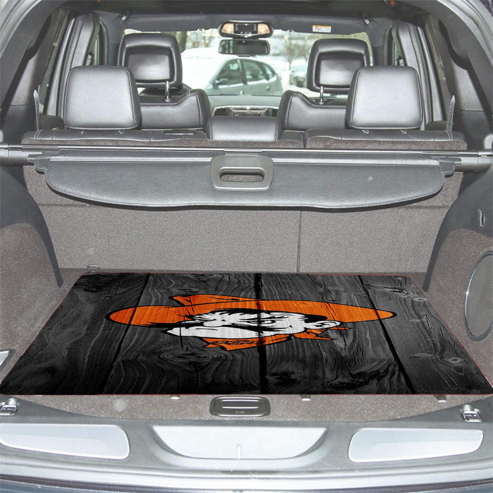 Oklahoma State Pistol Pete Logo Dark Wood Wallpaper Car Trunk Mat Non Slip