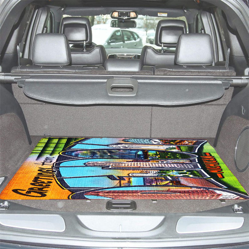 Old Classic Detroit Postcard Car Trunk Mat Non Slip