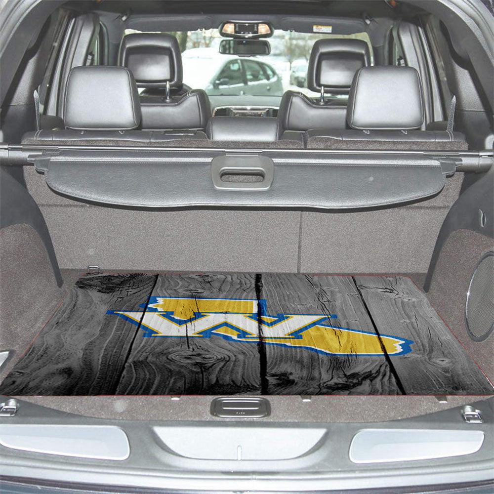 Old Golden State Warriors Logo Dark Wood Wallpaper Car Trunk Mat Non Slip