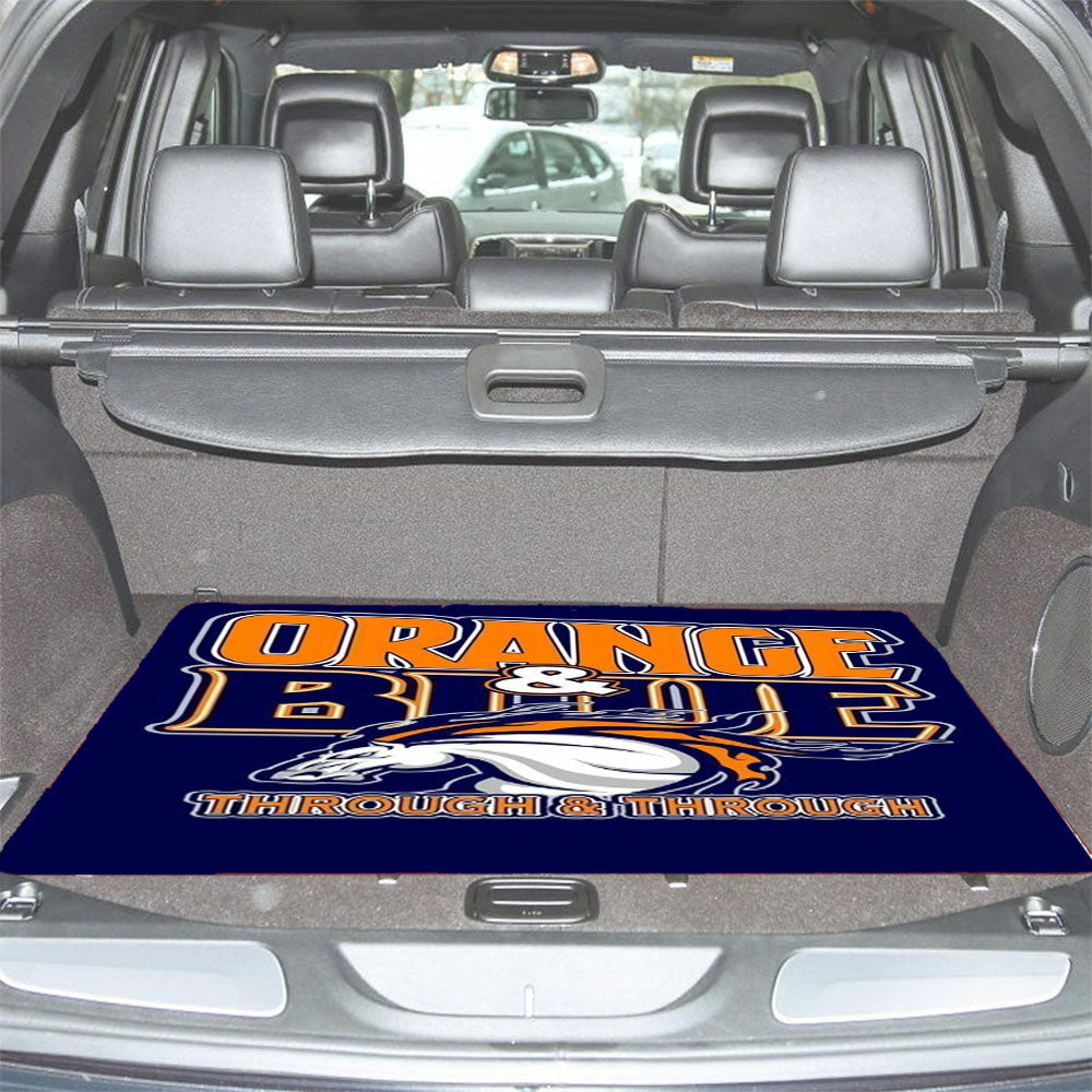Orange Blue Hockey Car Trunk Mat Non Slip