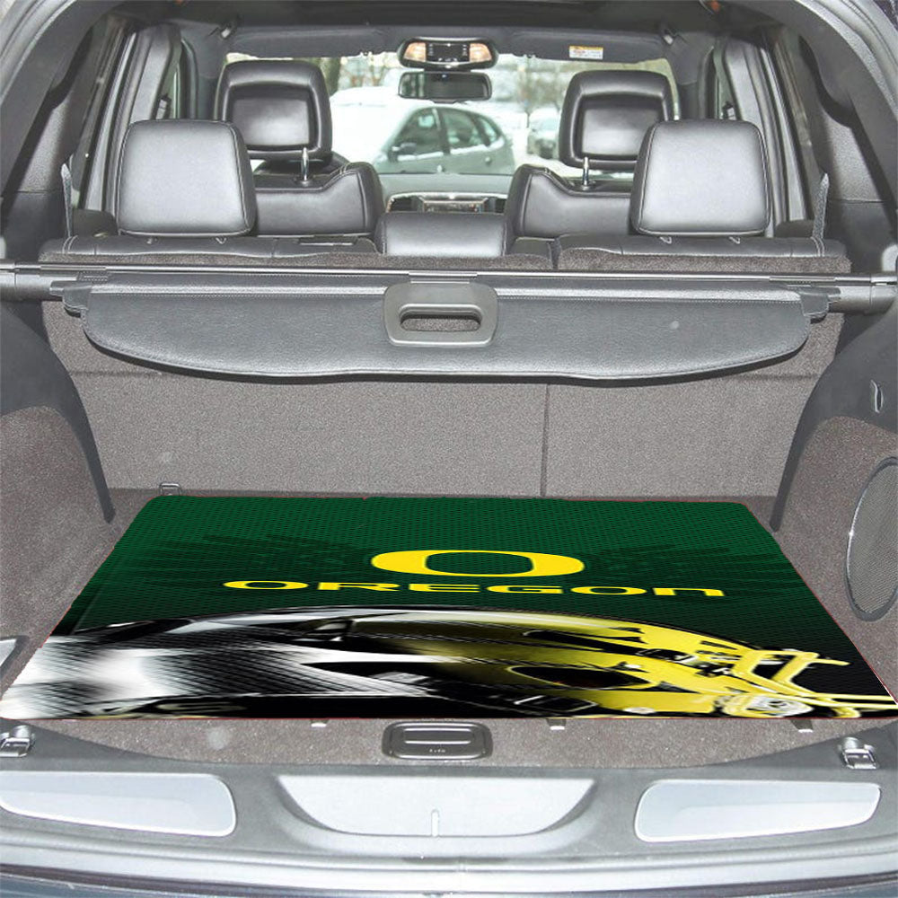 Oregon Ducks Helmet Car Trunk Mat Non Slip