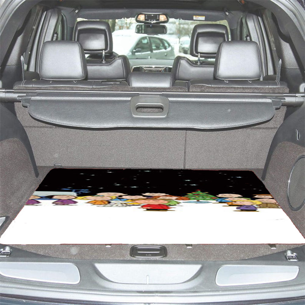 Peanuts Christmas Blk Sky Car Trunk Mat Non Slip