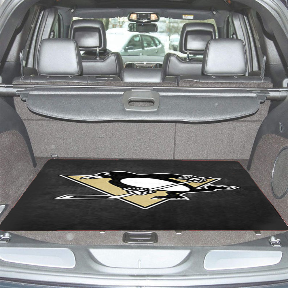 Pittsburgh Penguins Logo Dark Gray Car Trunk Mat Non Slip
