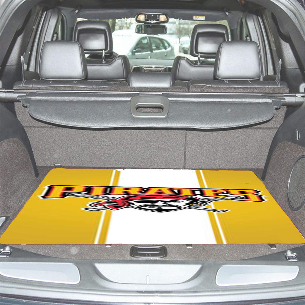 Pittsburgh Pirates Stripe On Yellow Car Trunk Mat Non Slip