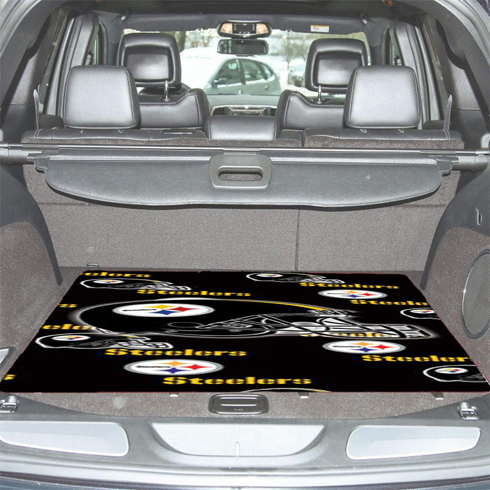 Pittsburgh Steelers Logos Helmets Car Trunk Mat Non Slip