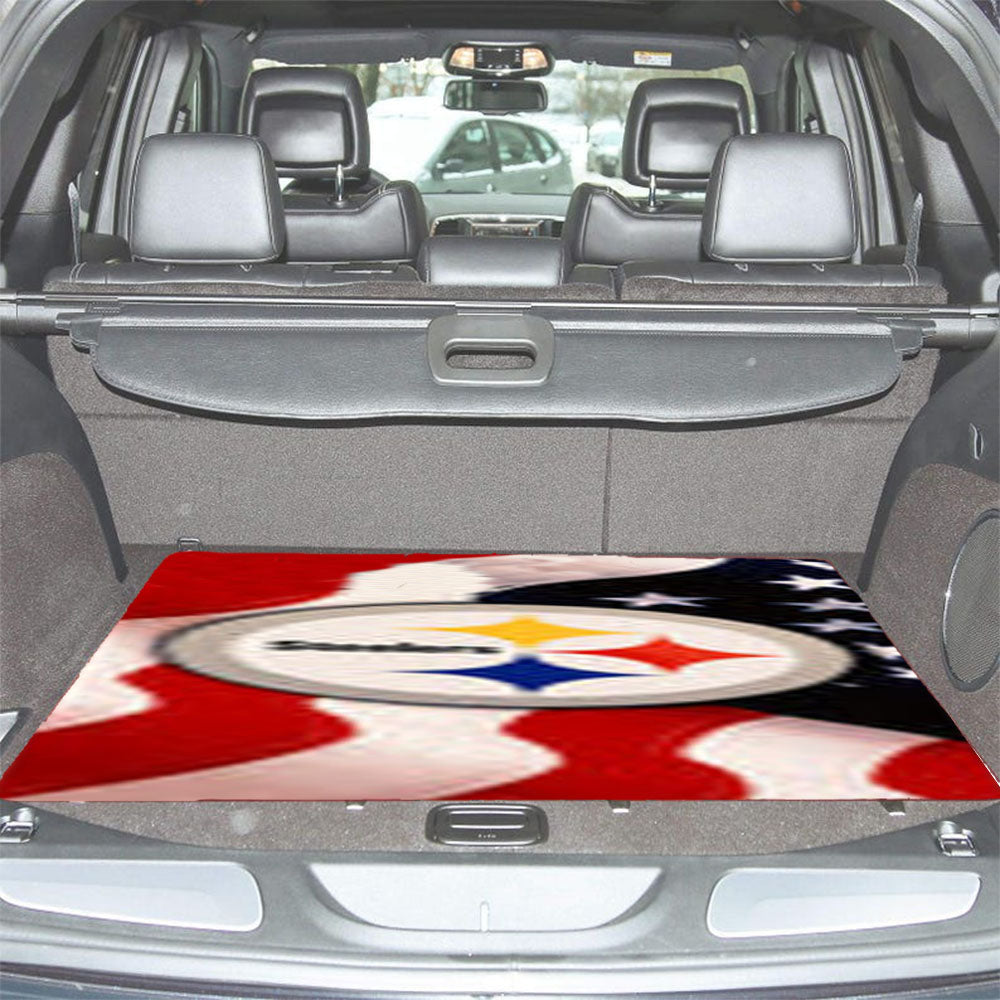 Pittsburgh Steelers Usa Flag Car Trunk Mat Non Slip