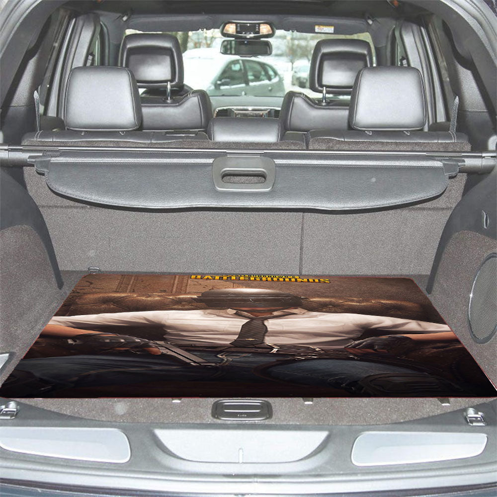 Pubg Helmet Guy Car Trunk Mat Non Slip