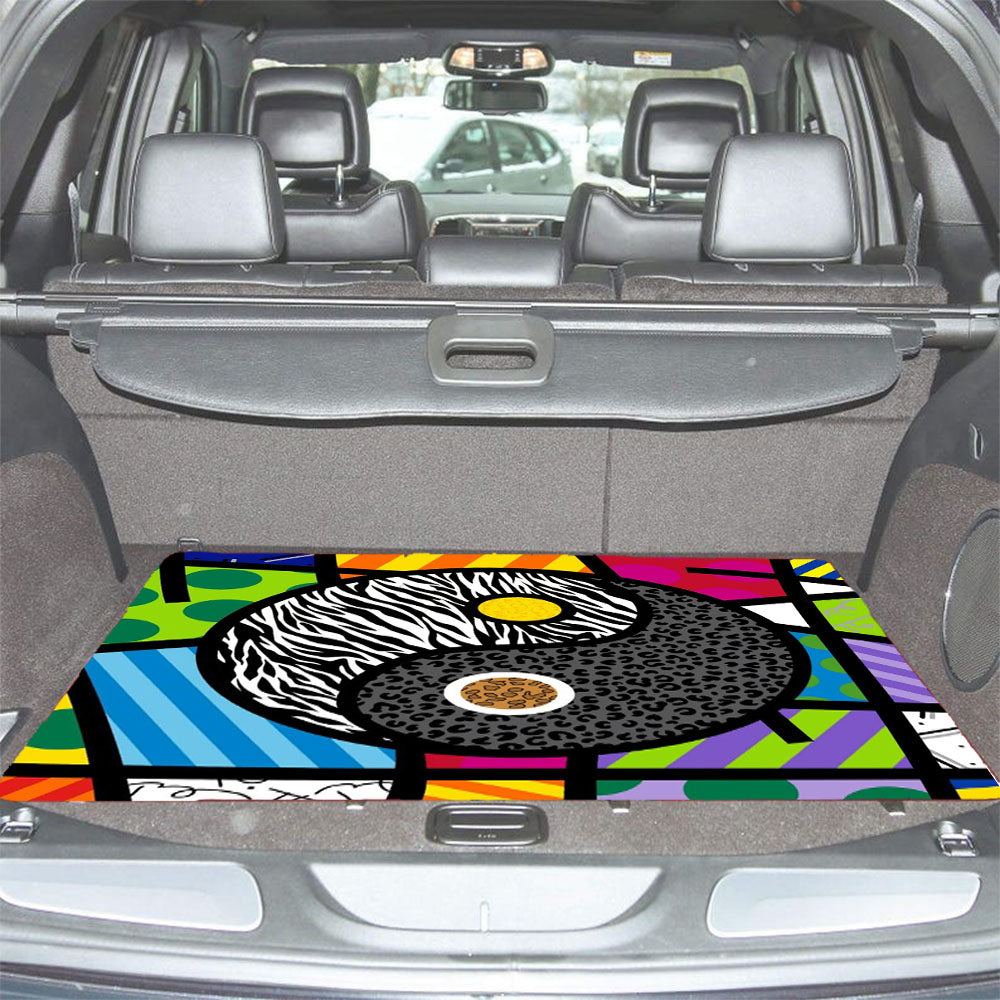 Romero Britto Yin Yang Wallpaper Car Trunk Mat Non Slip