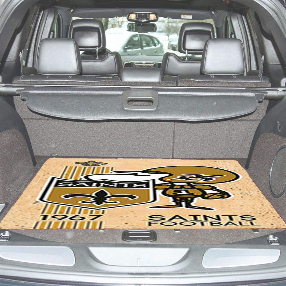 Saints Football Logo Car Trunk Mat Non Slip