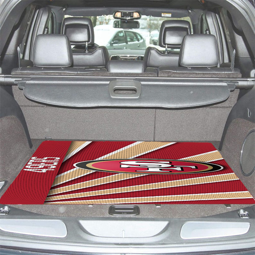 San Francisco 49Ers Stripe Wallpaper Car Trunk Mat Non Slip
